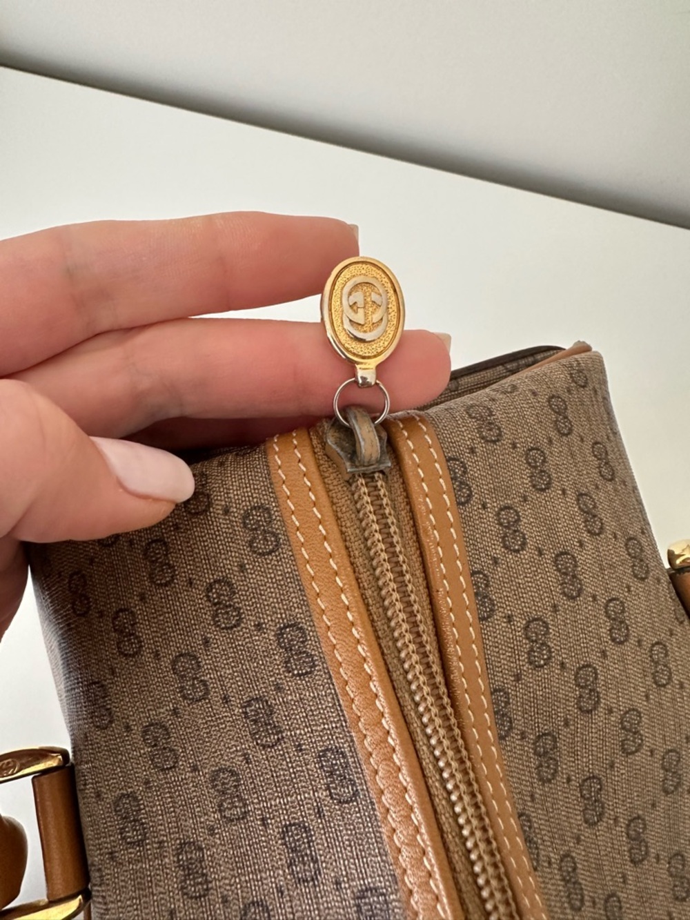 Gucci GG Monogram Leather Boston Bag - Picture 9 of 14